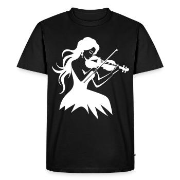 Dessin de fille de violon - T-shirt Premium bio Homme - noir - Devant - Nico (187cm)