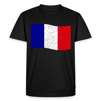 drapeau français vintage - T-shirt Premium bio Homme - noir - Devant - Nico (187cm)