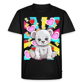 Retro Teddy Bear Bear Bears Kids Baby 80s - Men's Premium Organic T-Shirt - black - Front - Nico (187cm)