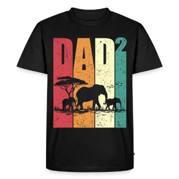 Dad high two elephant father with two children - Men's Premium Organic T-Shirt - black - Front - Nico (187cm)