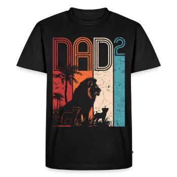 Father With Two Kids Lion Gift Father's Day - Men's Premium Organic T-Shirt - black - Front - Nico (187cm)