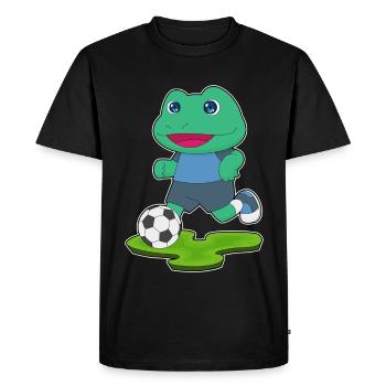 Frog Soccer Player Soccer - Men's Premium Organic T-Shirt - black - Front - Nico (187cm)