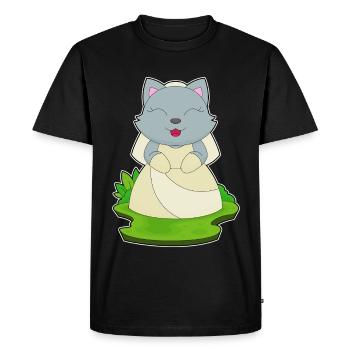 Chat Voile de mariée Mariage - T-shirt Premium bio Homme - noir - Devant - Nico (187cm)