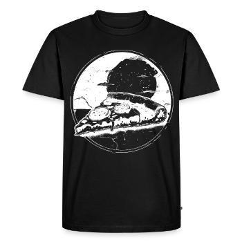 Pizza Piece Drawing - Men's Premium Organic T-Shirt - black - Front - Nico (187cm)