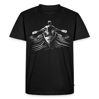 Rowing Line Art - Men's Premium Organic T-Shirt - black - Front - Nico (187cm)