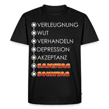 Jours de la semaine / Cycle hebdomadaire - T-shirt Premium bio Homme - noir - Devant - Nico (187cm)
