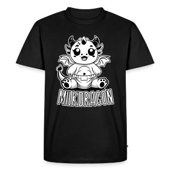 Dragon Lait – Bébé Dragon mignon en couche - T-shirt Premium bio Homme - noir - Devant - Nico (187cm)