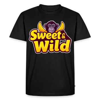 Doux et sauvage - T-shirt Premium bio Homme - noir - Devant - Nico (187cm)