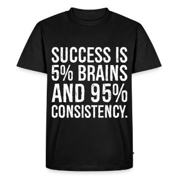 Le succès est de 5 pour cent et 95 pour cent de consistance - T-shirt Premium bio Homme - noir - Devant - Nico (187cm)