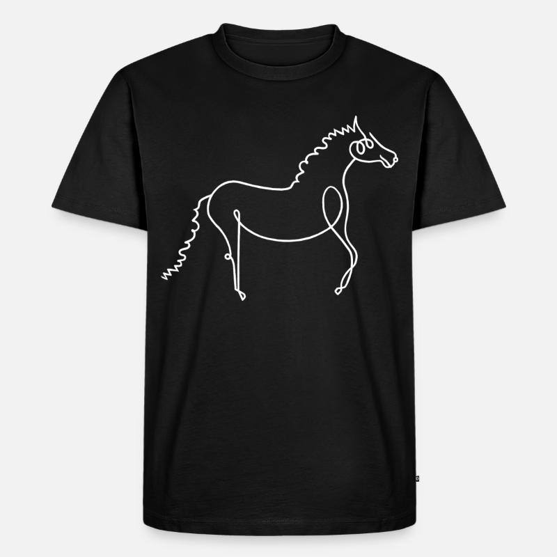 Pferd - Männer Premium Bio T-Shirt - Schwarz