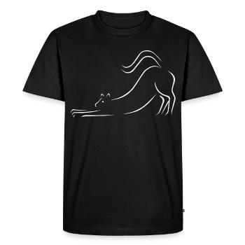 Dessin au trait de chat - T-shirt Premium bio Homme - noir - Devant - Nico (187cm)