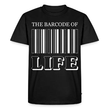 Le code-barres de la vie / Der Strichcode des Lebens - T-shirt Premium bio Homme - noir - Devant - Nico (187cm)