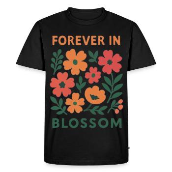 Always in bloom - floral - Men's Premium Organic T-Shirt - black - Front - Nico (187cm)