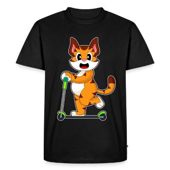 Tiger Scooter - Men's Premium Organic T-Shirt - black - Front - Nico (187cm)