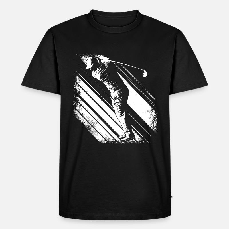 Golfer Grafik - Männer Premium Bio T-Shirt - Schwarz