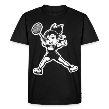 Joueur de badminton - T-shirt Premium bio Homme - noir - Devant - Nico (187cm)