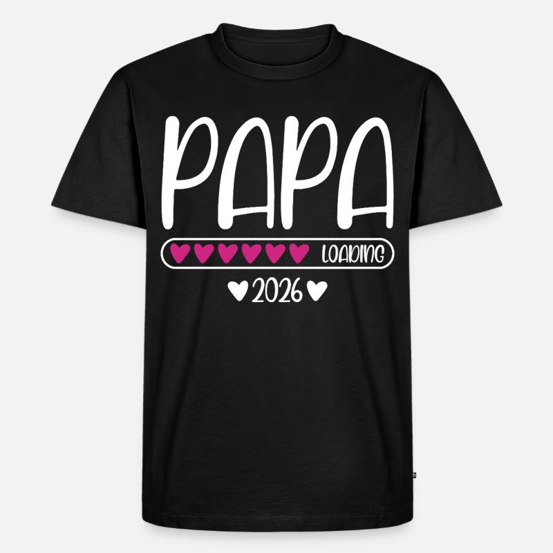 Papa 2026 loading - Männer Premium Bio T-Shirt - Schwarz