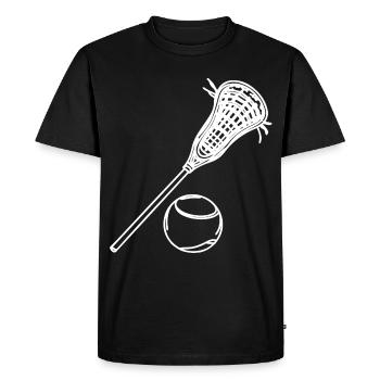 Lacrosse Sketch - Men's Premium Organic T-Shirt - black - Front - Nico (187cm)