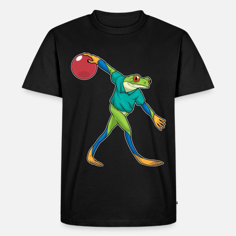 Frosch Bowling Bowlingkugel - Männer Premium Bio T-Shirt - Schwarz