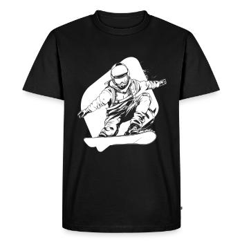 Graphique de snowboarder drôle - T-shirt Premium bio Homme - noir - Devant - Nico (187cm)