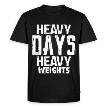Heavy Days Heavy Weights Motivation Gym lover Gif - Men's Premium Organic T-Shirt - black - Front - Nico (187cm)