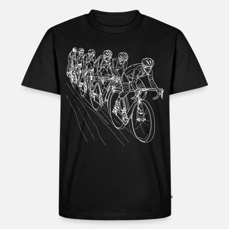 Radfahrer Line Art - Männer Premium Bio T-Shirt - Schwarz