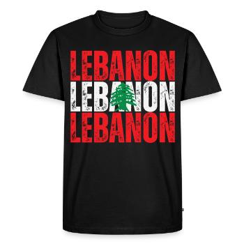 Drapeau du Liban, fierté libanaise - T-shirt Premium bio Homme - noir - Devant - Nico (187cm)