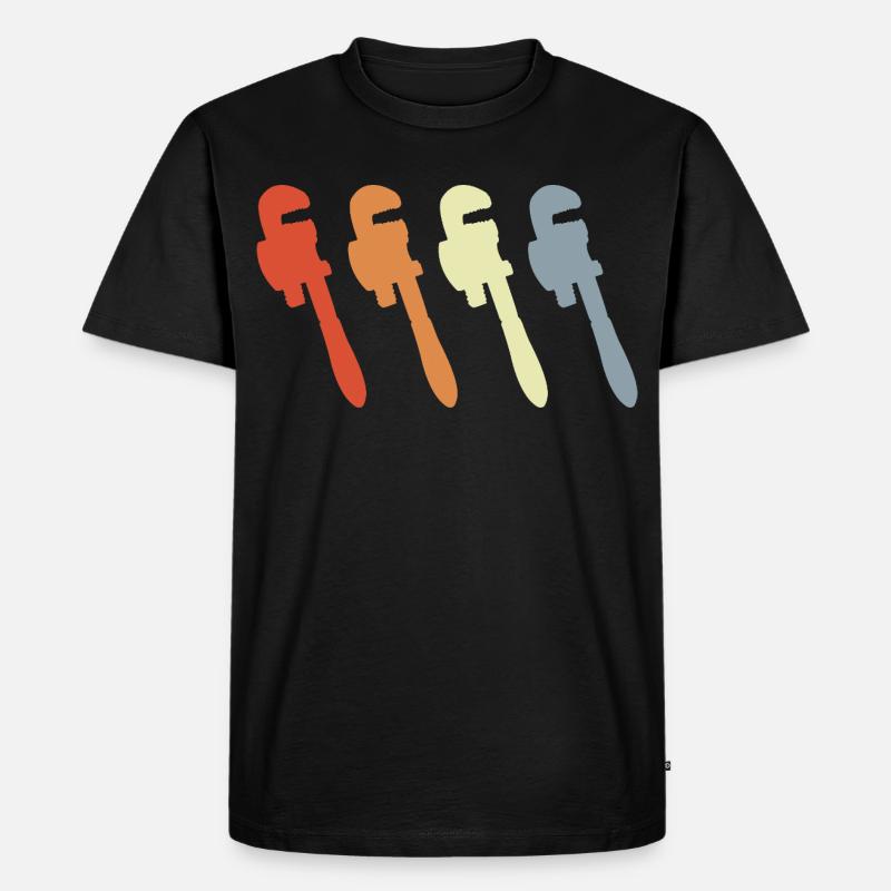 Retro Rohrzange - Männer Premium Bio T-Shirt - Schwarz