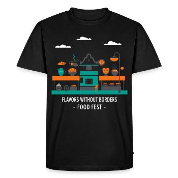 Street Food Festival - Men's Premium Organic T-Shirt - black - Front - Nico (187cm)