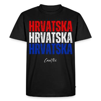 Drapeau croate, fierté croate - T-shirt Premium bio Homme - noir - Devant - Nico (187cm)