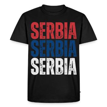 Fierté serbe, drapeau de la Serbie - T-shirt Premium bio Homme - noir - Devant - Nico (187cm)