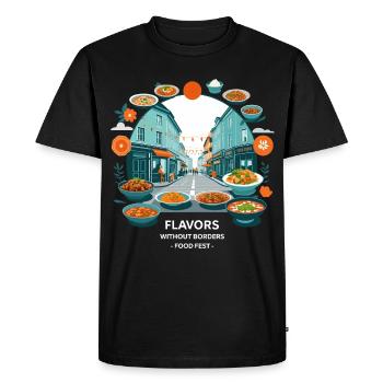 Festival de cuisine de rue - T-shirt Premium bio Homme - noir - Devant - Nico (187cm)