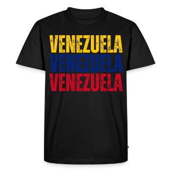 Drapeau du Venezuela, fierté vénézuélienne - T-shirt Premium bio Homme - noir - Devant - Nico (187cm)