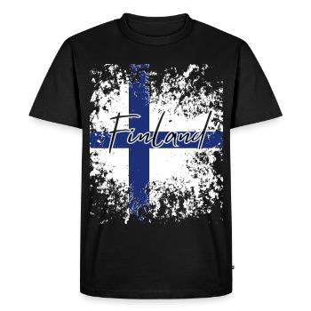 Fierté finlandaise, drapeau de la Finlande - T-shirt Premium bio Homme - noir - Devant - Nico (187cm)