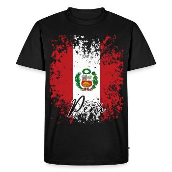Fierté péruvienne, fière Péruvienne - T-shirt Premium bio Homme - noir - Devant - Nico (187cm)