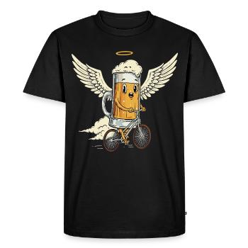 Funny Beer Bicycle Angel Fête des hommes Fête des pères Tour - T-shirt Premium bio Homme - noir - Devant - Nico (187cm)