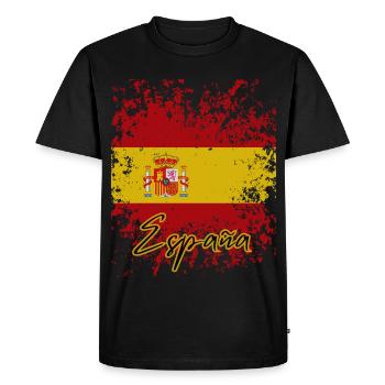 Fierté espagnole, drapeau de l’Espagne - T-shirt Premium bio Homme - noir - Devant - Nico (187cm)