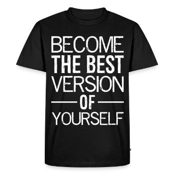 Devenez la meilleure version de vous-même - T-shirt Premium bio Homme - noir - Devant - Nico (187cm)