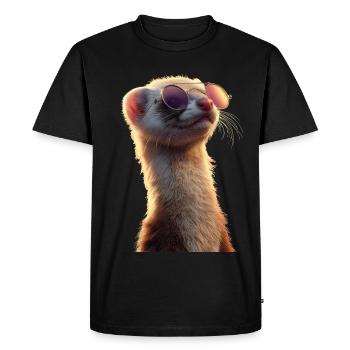 Furet Furet Putois Martre Belette Mignon Furet - T-shirt Premium bio Homme - noir - Devant - Nico (187cm)