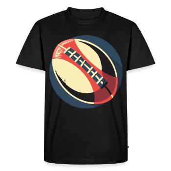 Rugby Ball Graphic - Men's Premium Organic T-Shirt - black - Front - Nico (187cm)