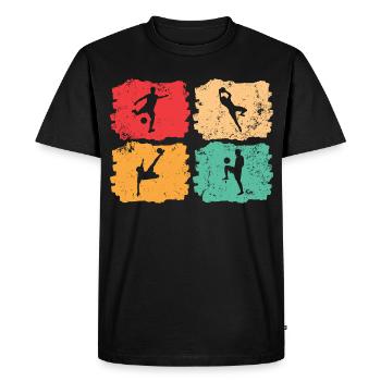 Football vintage – Solar Pulse - T-shirt Premium bio Homme - noir - Devant - Nico (187cm)