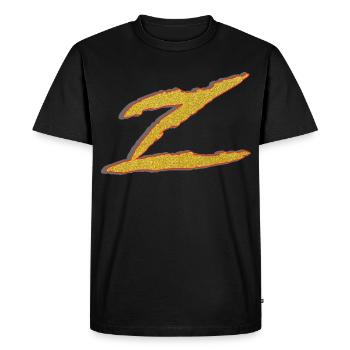 Lettre Z dorée - T-shirt Premium bio Homme - noir - Devant - Nico (187cm)
