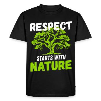 Le respect commence par la conservation de la nature Protection du climat - T-shirt Premium bio Homme - noir - Devant - Nico (187cm)