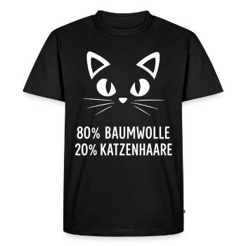 80 % coton 20 % poils de chat - T-shirt Premium bio Homme - noir - Devant - Nico (187cm)