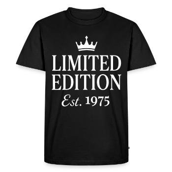 Limited Edition Est. 1975 - Men's Premium Organic T-Shirt - black - Front - Nico (187cm)