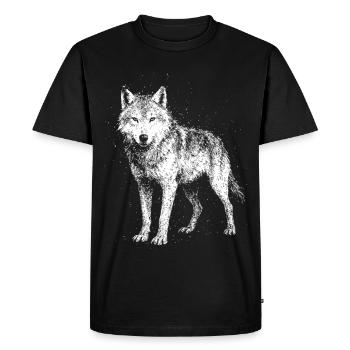 Wolf in all its glory - Men's Premium Organic T-Shirt - black - Front - Nico (187cm)