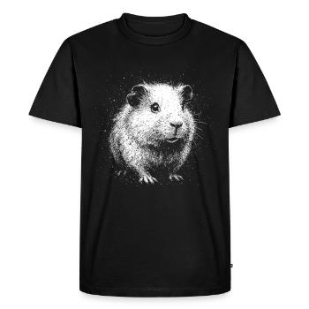 Cochon d’Inde doux en style pois - T-shirt Premium bio Homme - noir - Devant - Nico (187cm)
