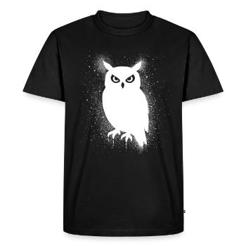 Funny Owl - Men's Premium Organic T-Shirt - black - Front - Nico (187cm)