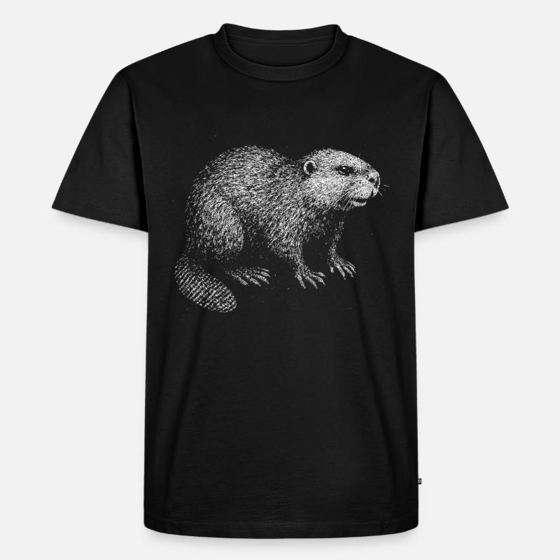 Ein Biber - Männer Premium Bio T-Shirt - Schwarz