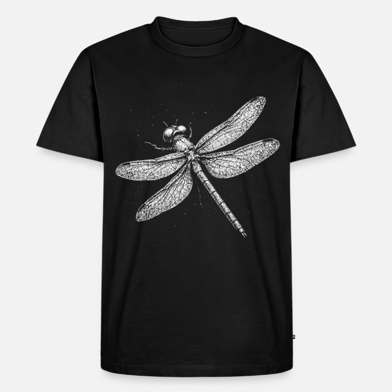 Libelle - Männer Premium Bio T-Shirt - Schwarz